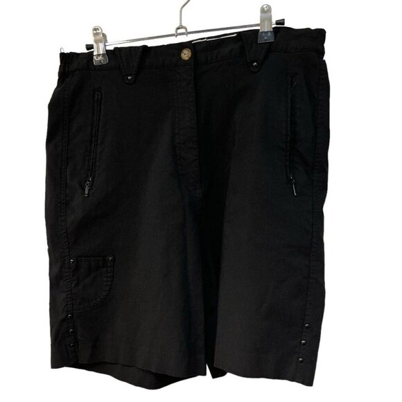Jamie Sadok Active Shorts Zip Pockets Black Utility Stretch Women’s Size 14 - Picture 1 of 6